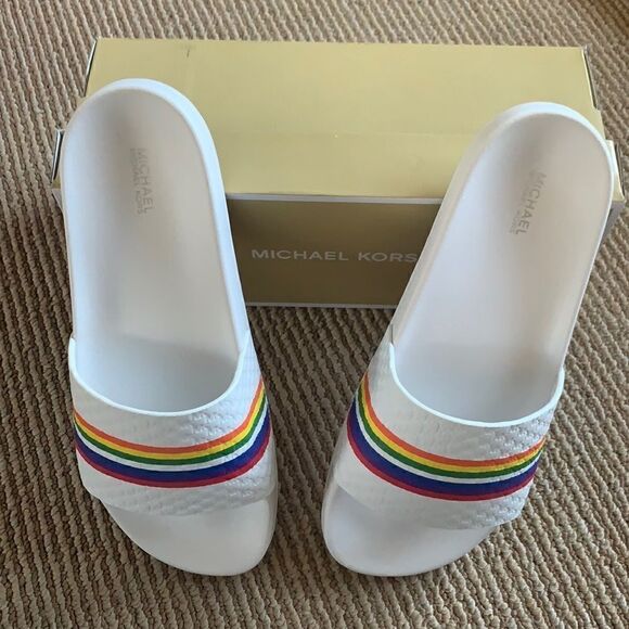 🆕Michael Kors rainbow slide sandals 8​ - Picture 7 of 9